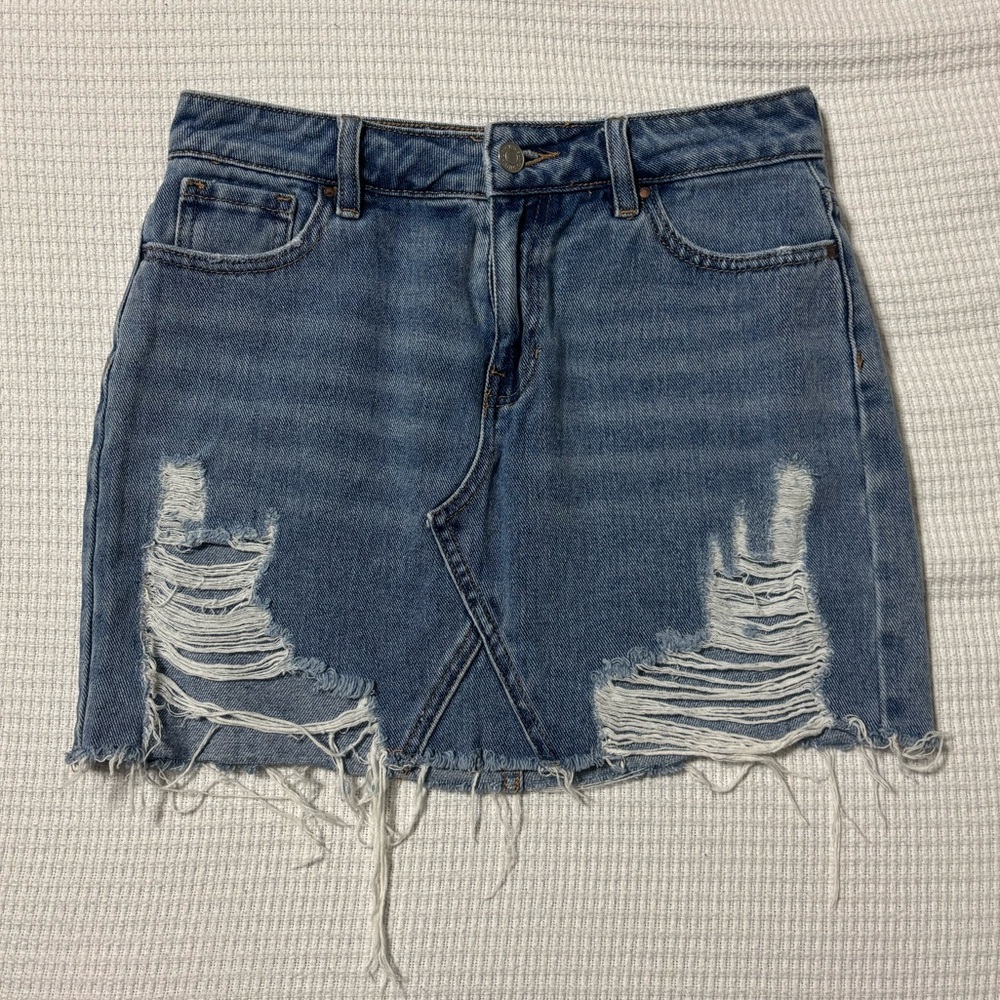 PacSun Distressed Denim Mini Skirt